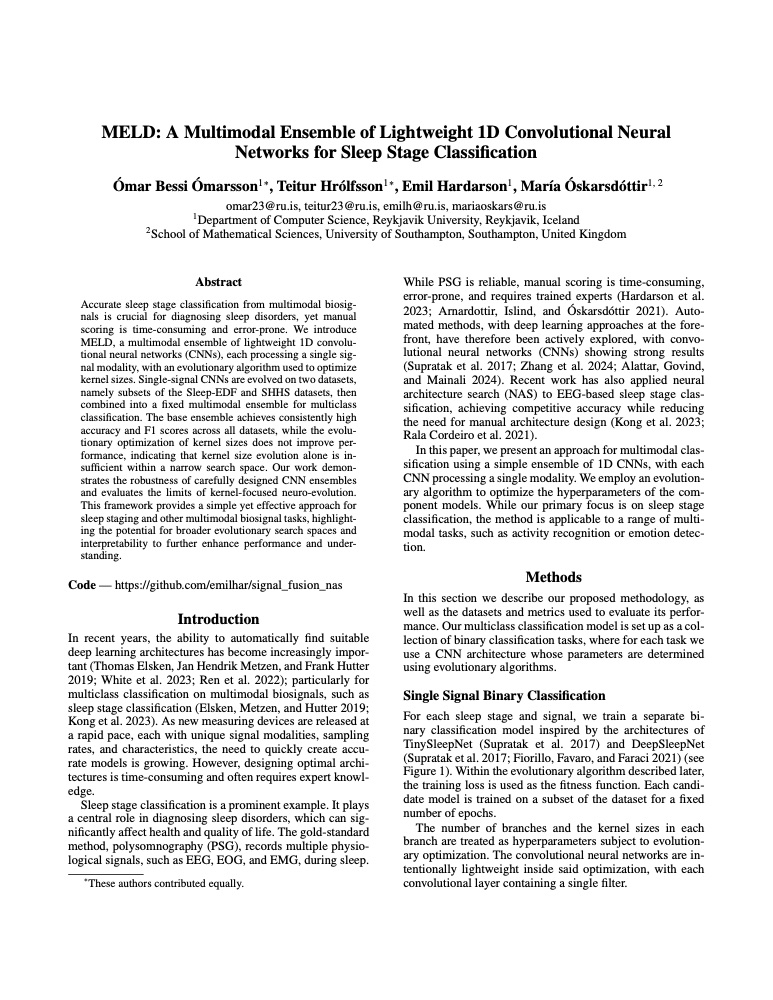 First page of the MELD technical report